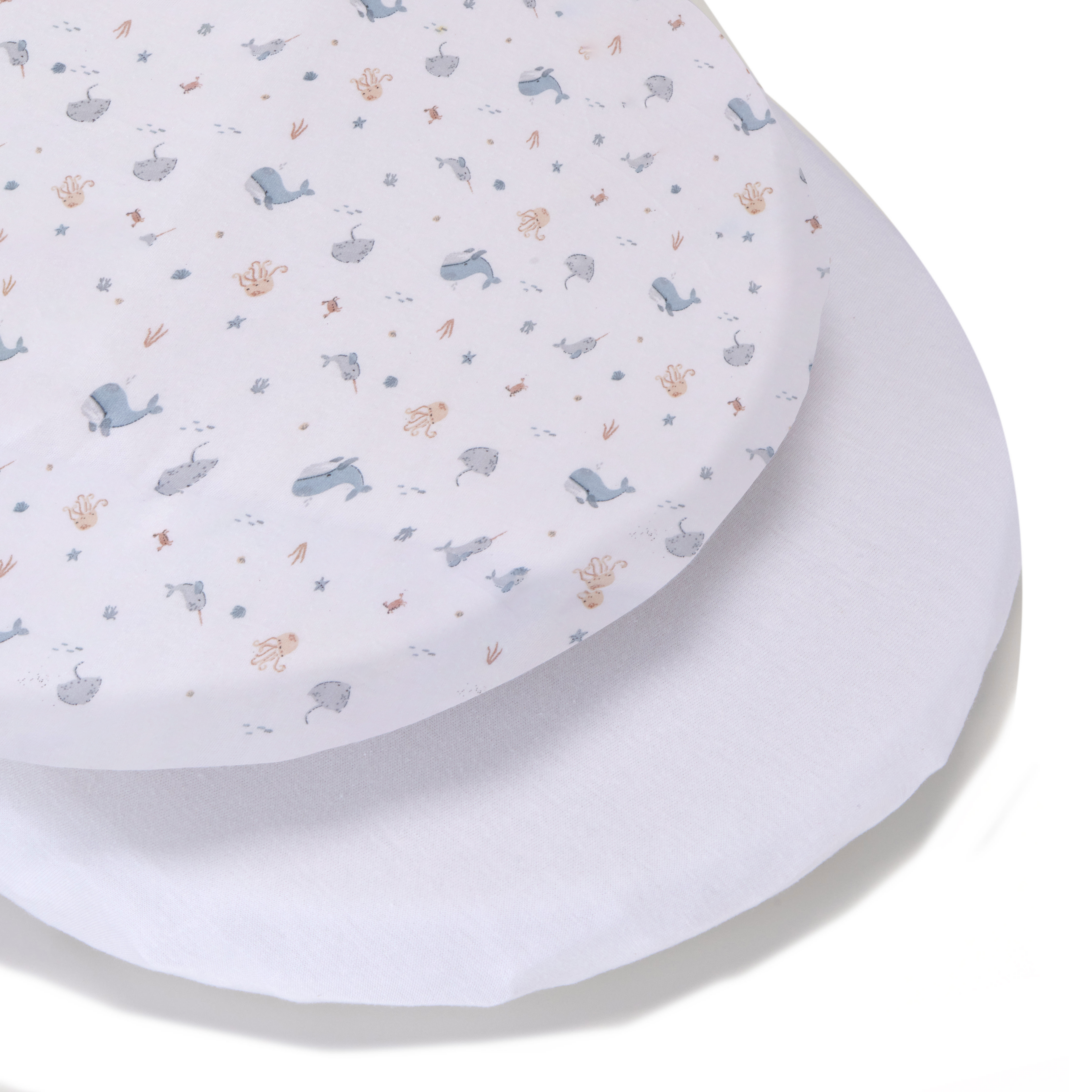 Moses Basket Sheets - 33 x 69cm - 2 Pack