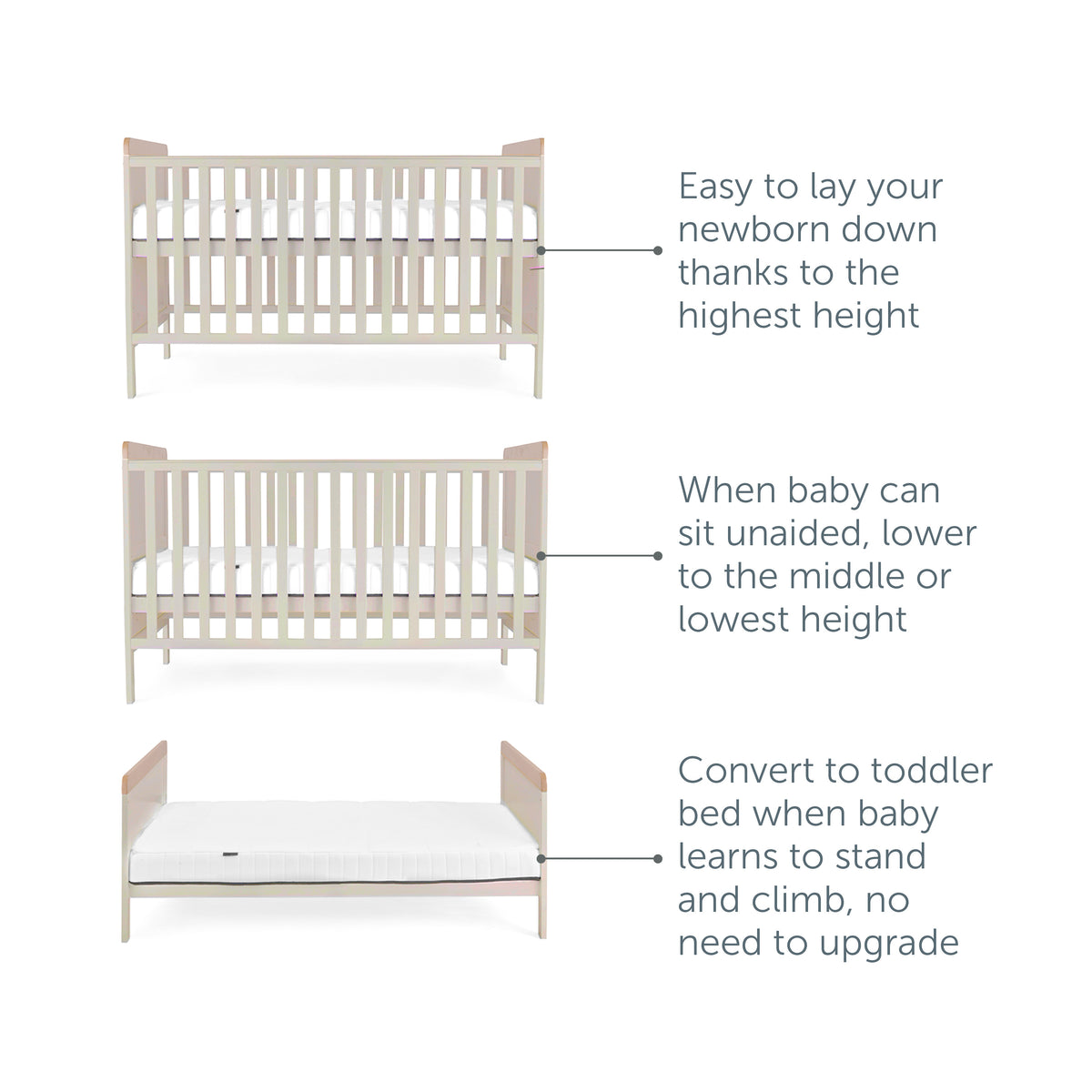 Haddington Cot Bed with Cot Top Changing Unit