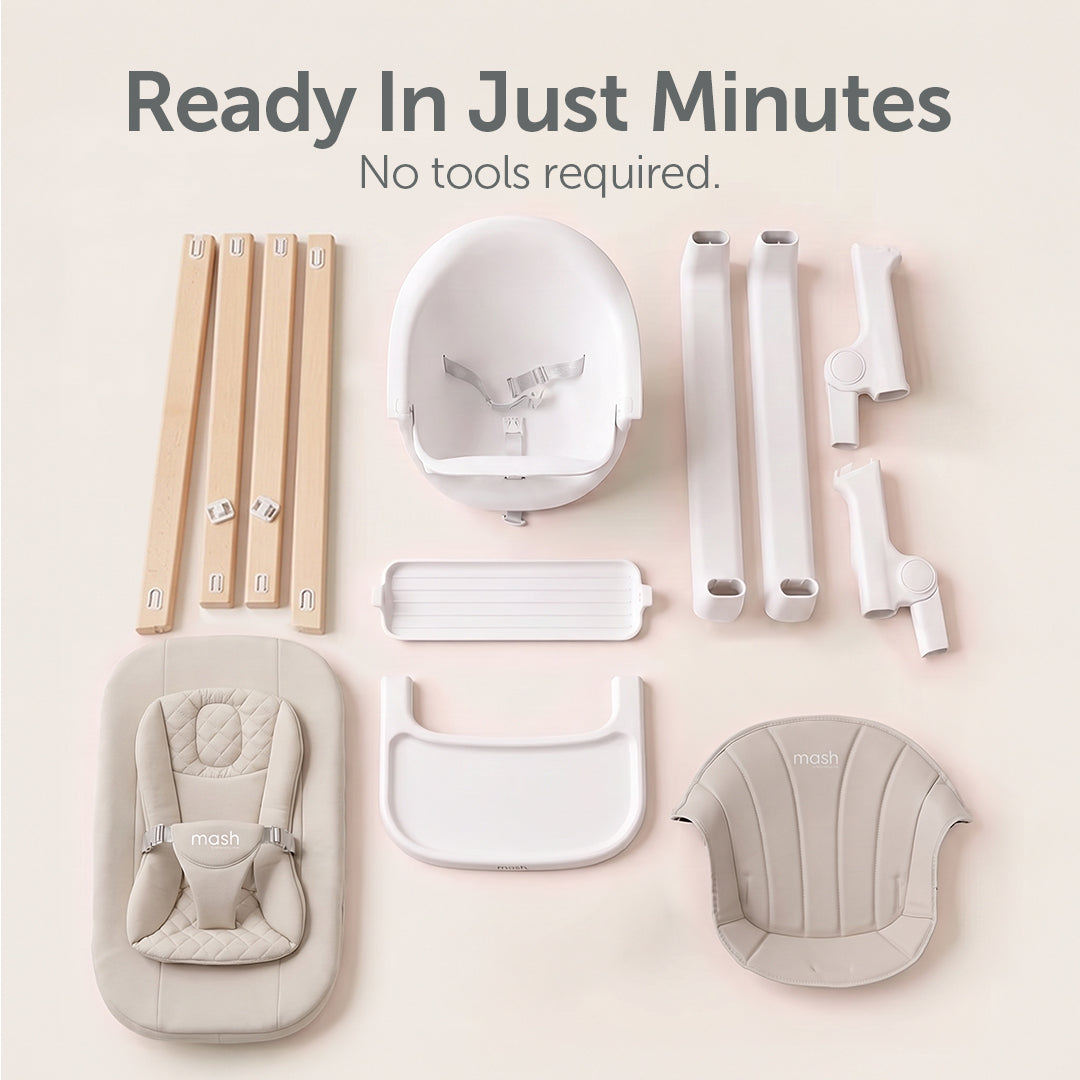 Mash High Chair Bundle - White