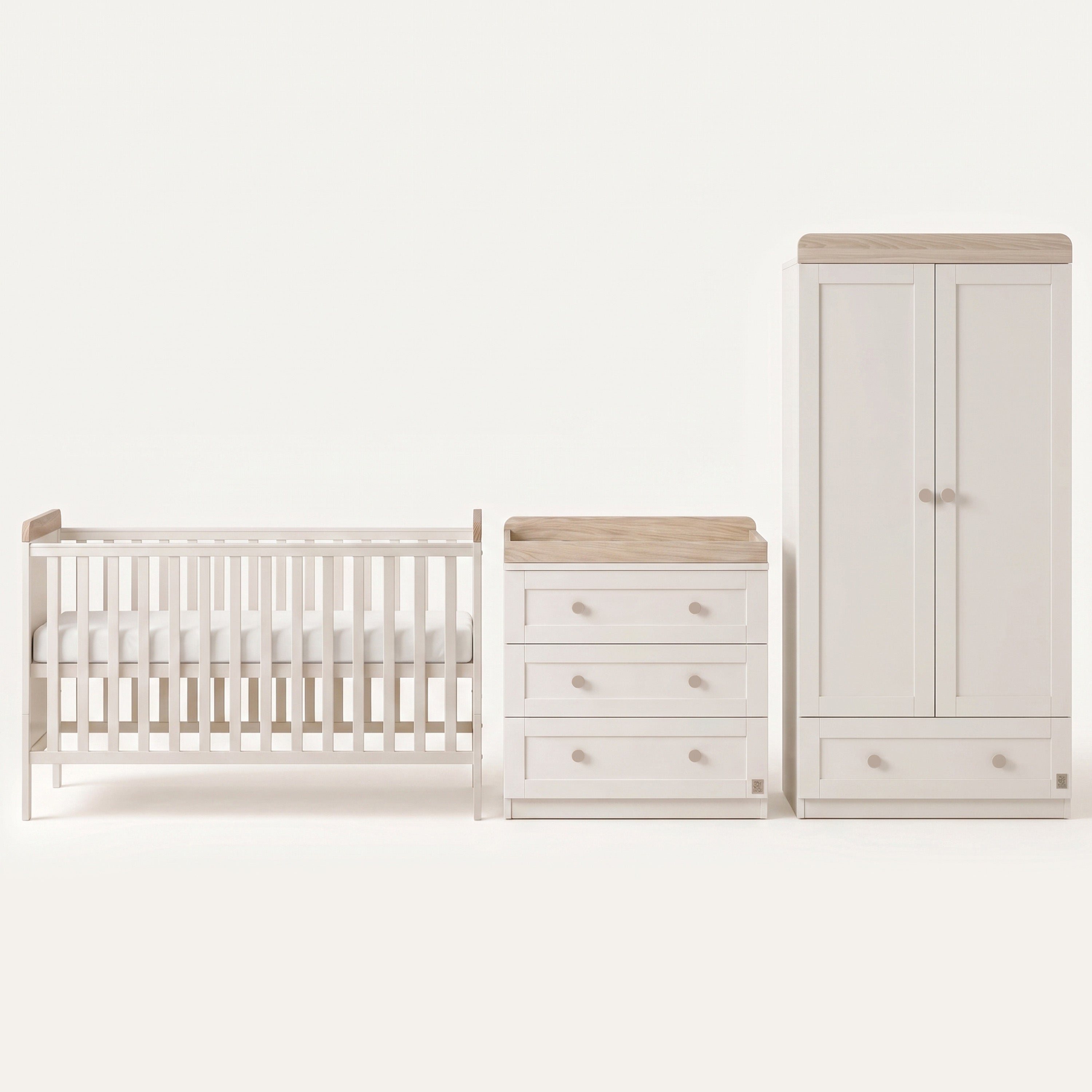 Haddington Cot Bed with Changing Unit, Chest of Drawers & Wardrobe Bundle