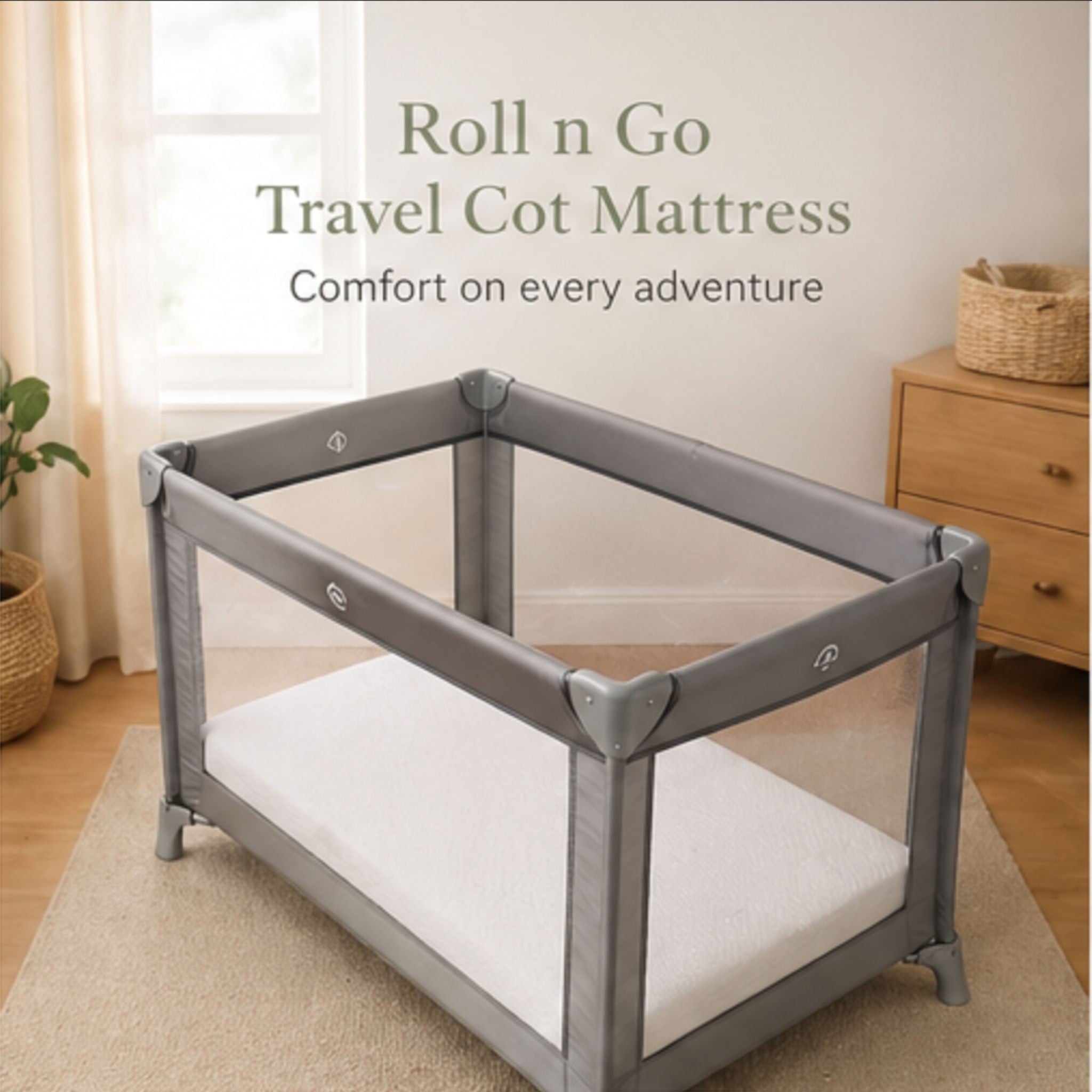 Travel Cot Mattress - Roll n Go - 70 x 100 x 3cm | Baby Elegance