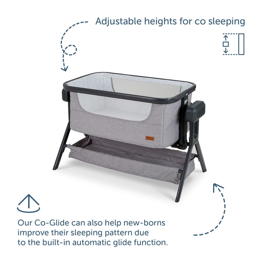 Co Glide Electric Bedside Crib & Sheets Bundle