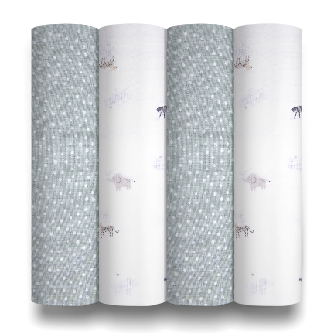 Muslin Swaddles - Safari - 80 x 80cm - 4 Pack