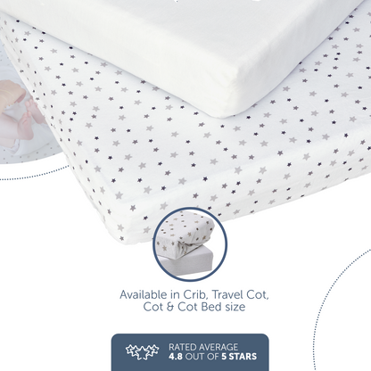 Next to Me Crib Sheets - 45 x 90cm - 2 Pack