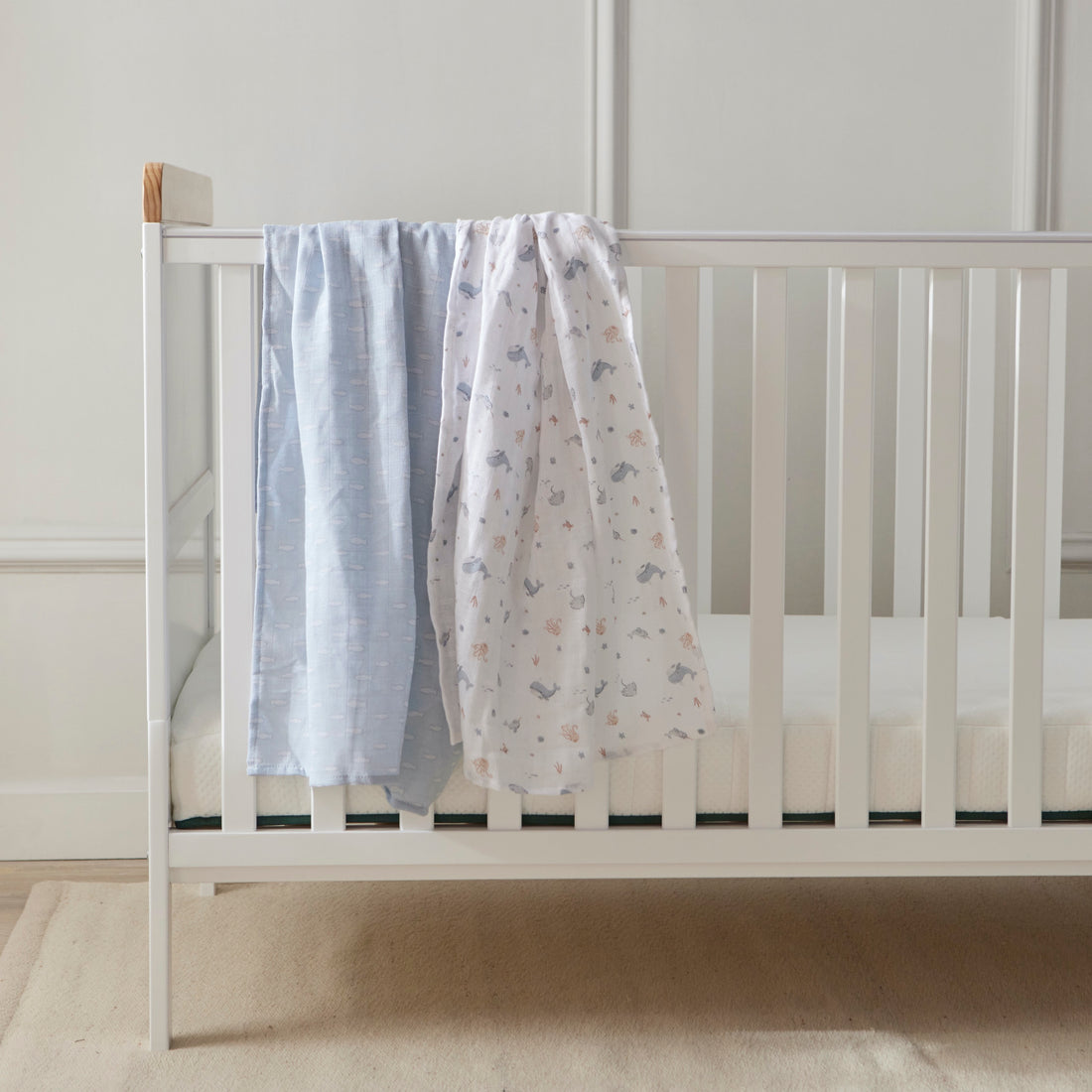 Muslin Swaddles - Under the Sea - 80 x 80cm - 4 Pack