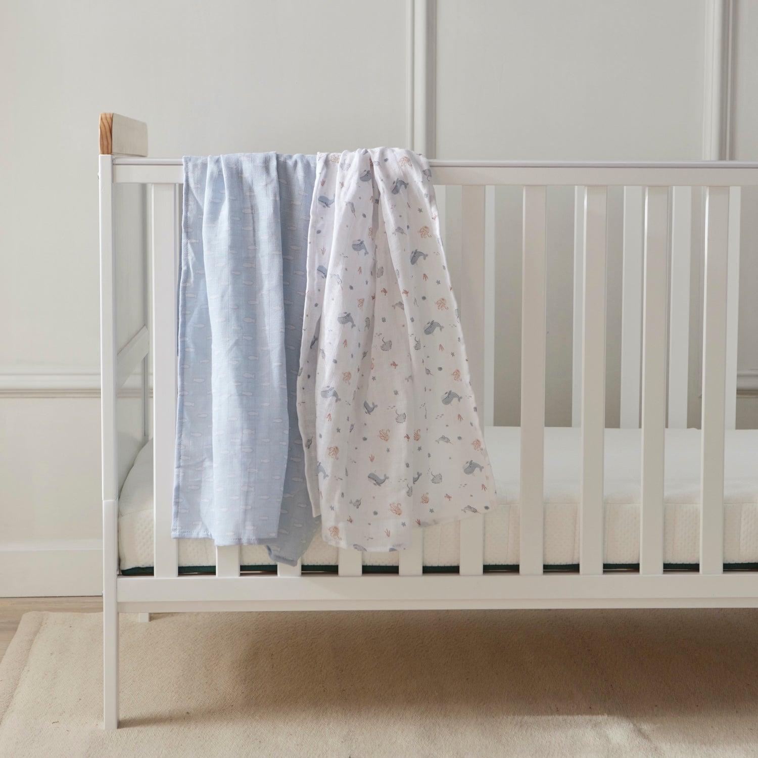 Muslin Swaddles - Under the Sea - 80 x 80cm - 4 Pack
