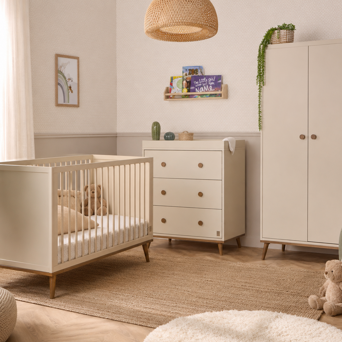 Ollie Cot, Chest of Drawers &amp; Wardrobe Bundle