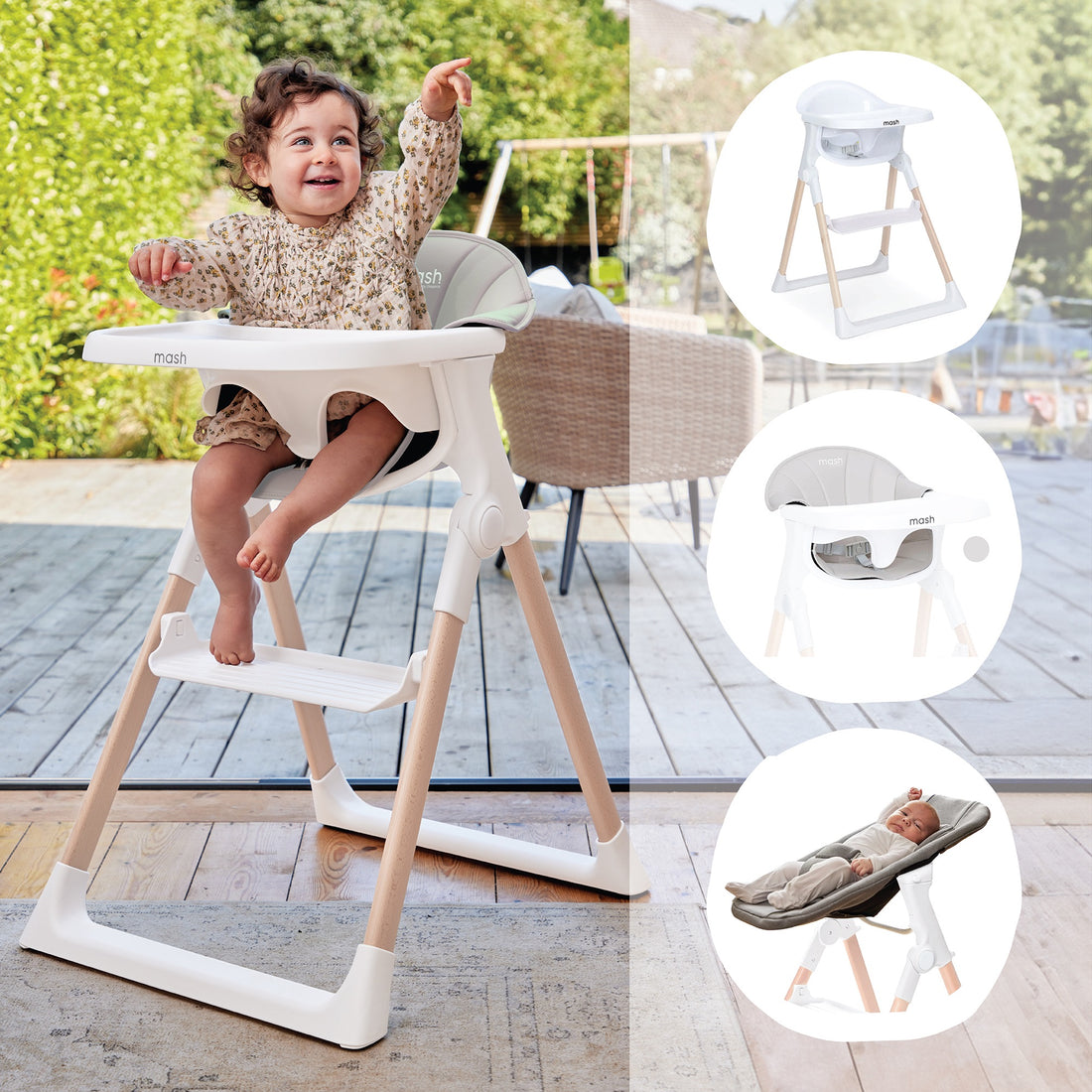 Mash High Chair Bundle - White