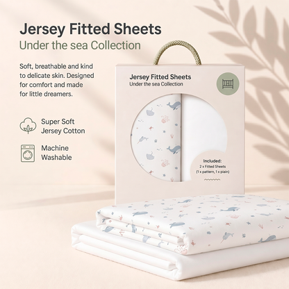Moses Basket Sheets - 33 x 69cm - 2 Pack