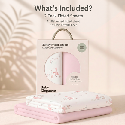 Moses Basket Sheets - 33 x 69cm - 2 Pack