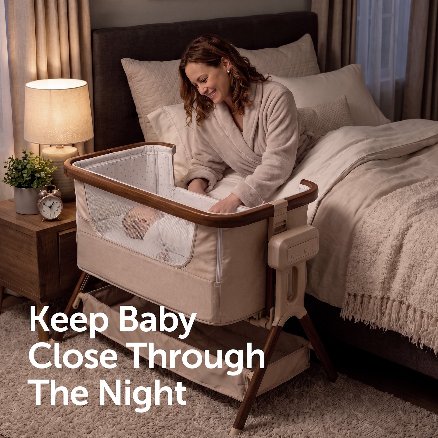 Baby Elegance Co-Glide Electric Bedside Crib