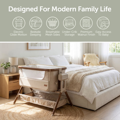 Baby Elegance Co-Glide Electric Bedside Crib