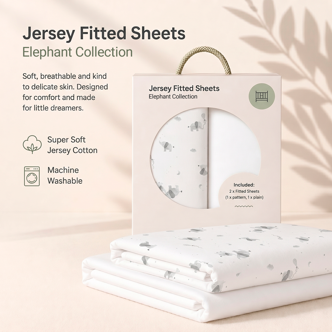 Moses Basket Sheets - 33 x 69cm - 2 Pack