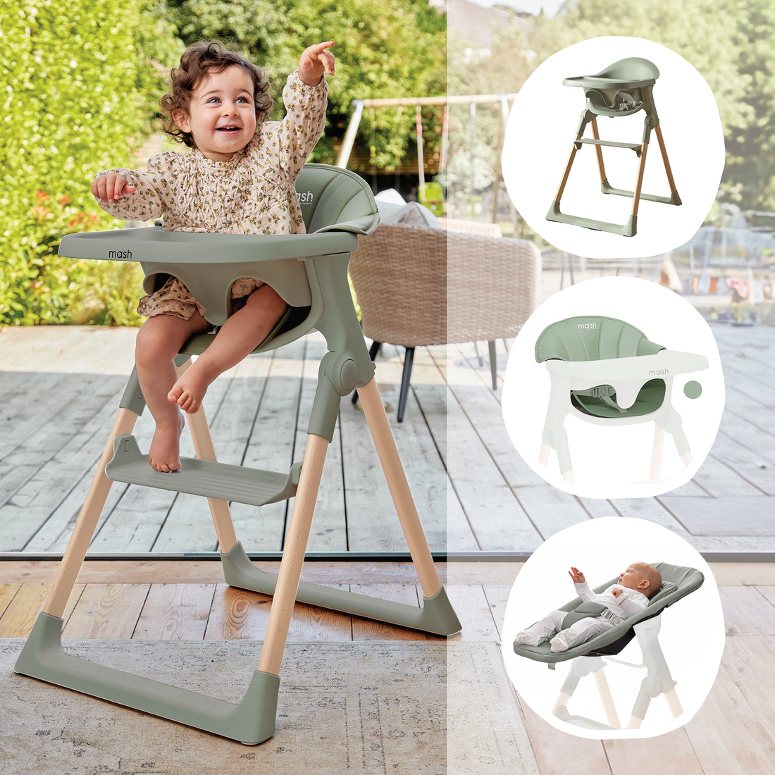 Mash High Chair Bundle - Sage