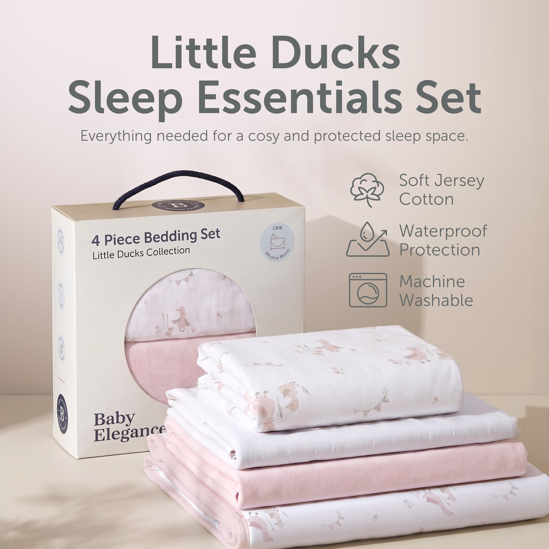 Crib Bedding Set - 45 x 90cm - 4pcs
