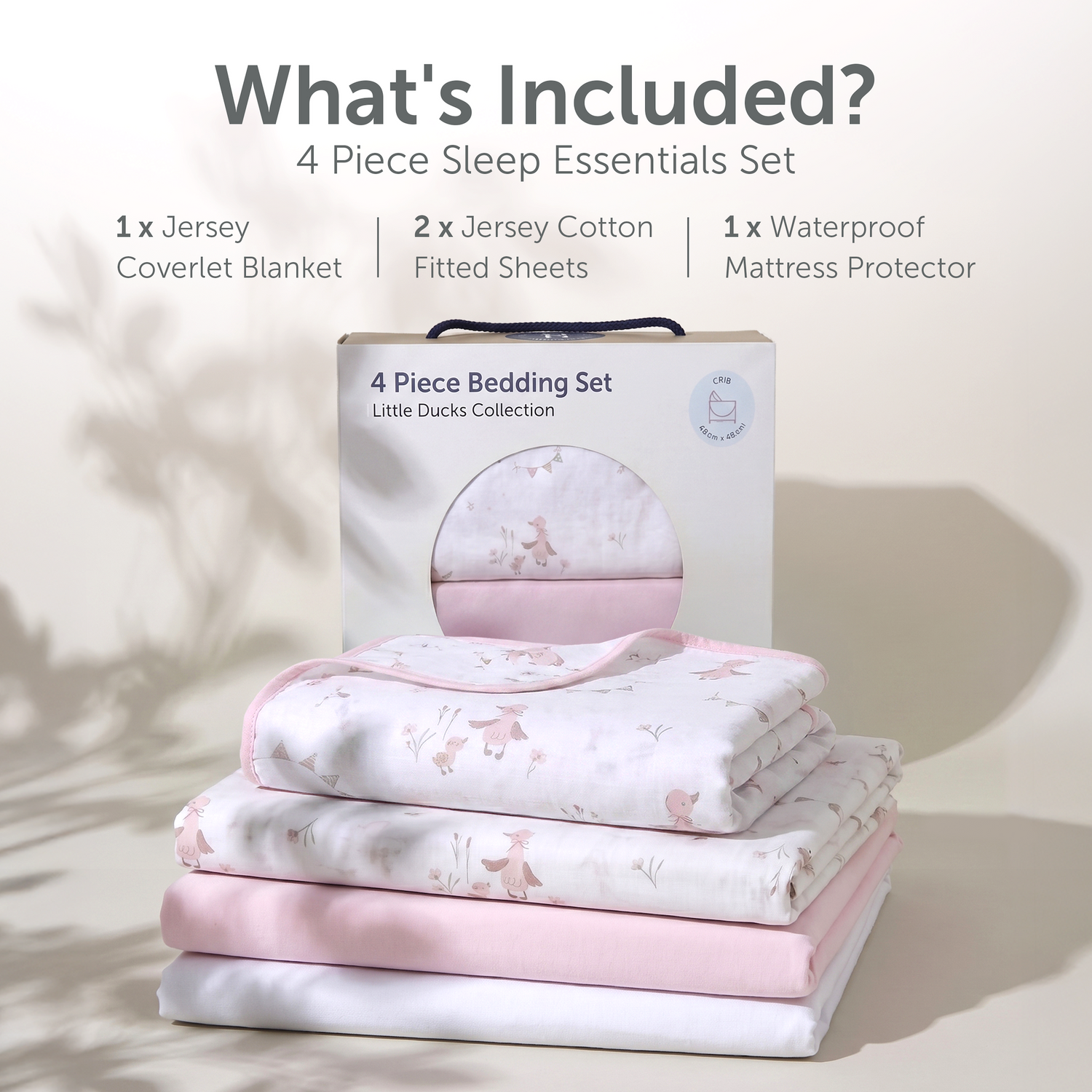 Crib Bedding Set - 45 x 90cm - 4pcs