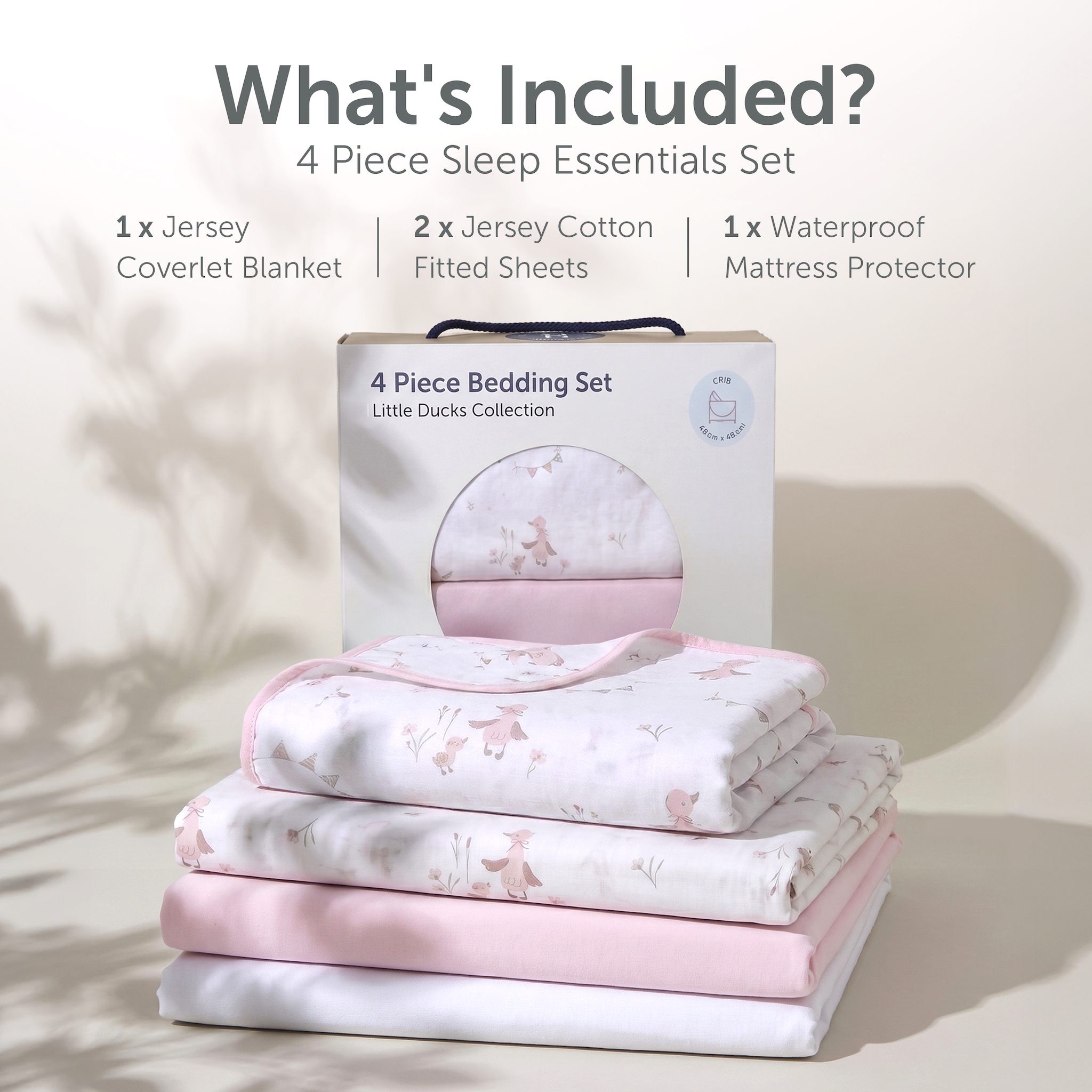 Crib Bedding Set - 45 x 90cm - 4pcs