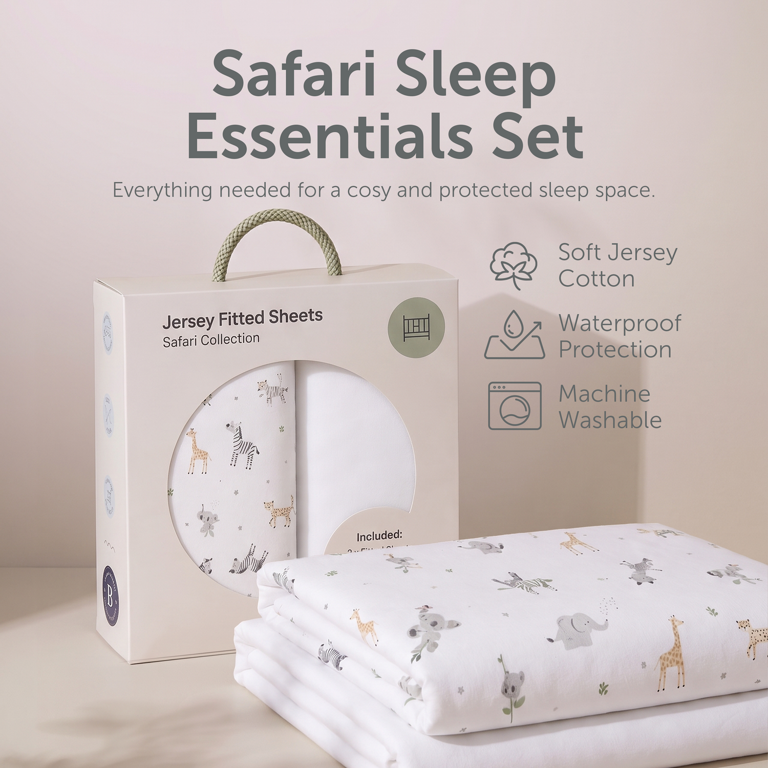 Cot Sheets - 120 x 60cm - 2 Pack