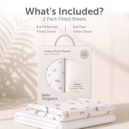 Cot Sheets - 120 x 60cm - 2 Pack