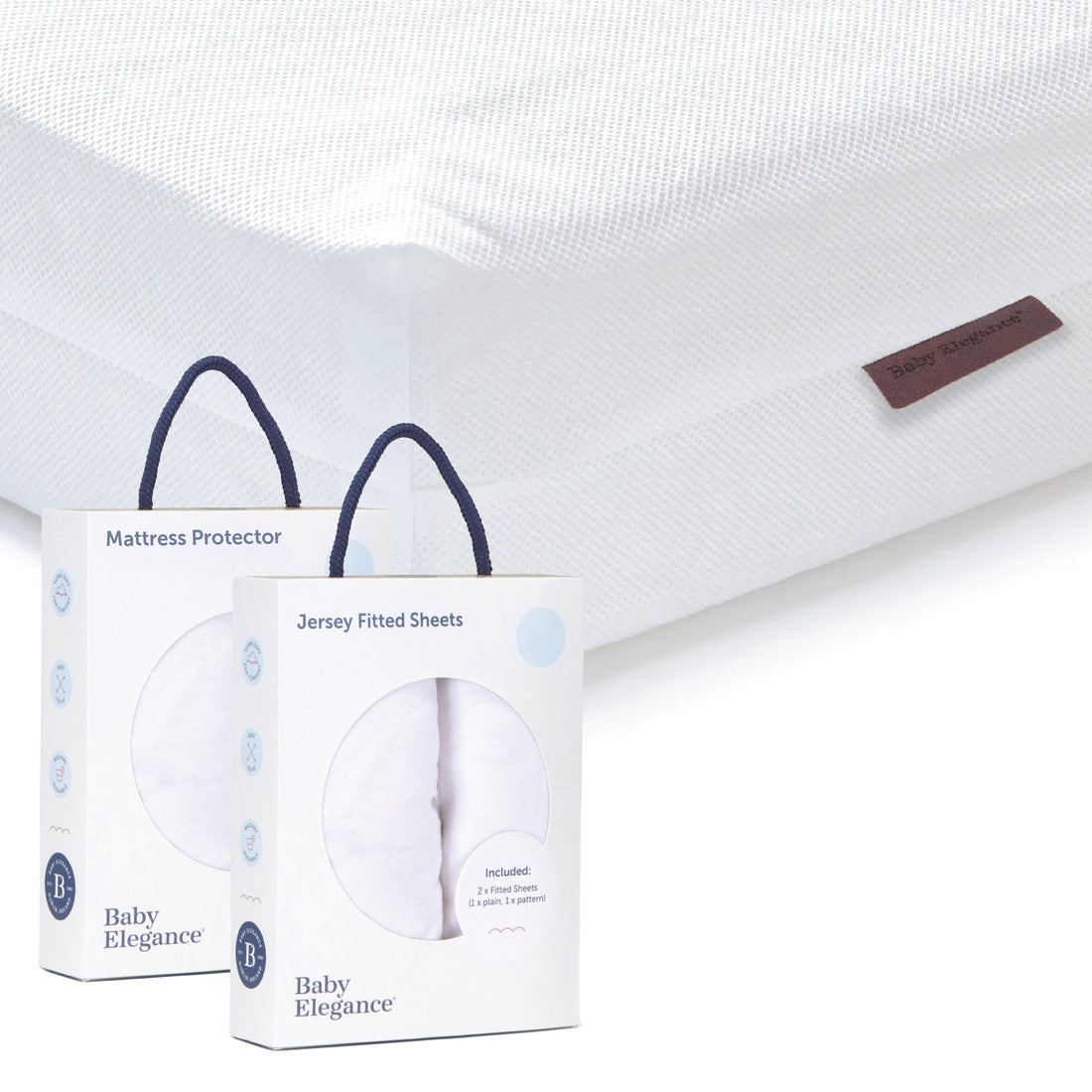 Cot Bed Mattress (Eco), Sheets &amp; Mattress Protector Bundle