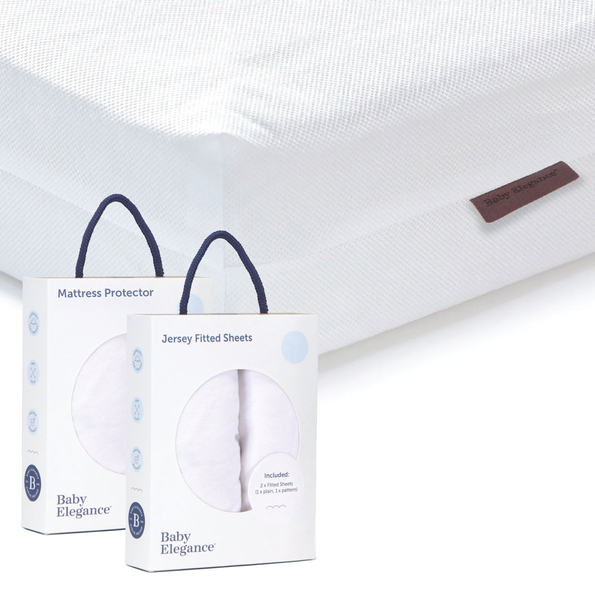 Cot Bed Mattress (Eco), Sheets &amp; Mattress Protector Bundle