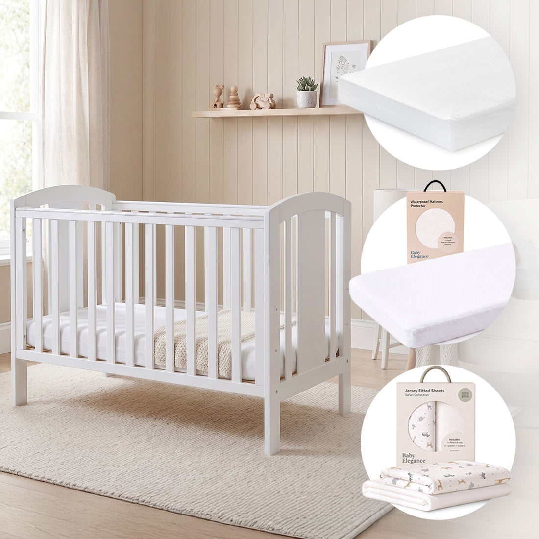 Laba Cot, Mattress, Sheets &amp; Mattress Protector Bundle