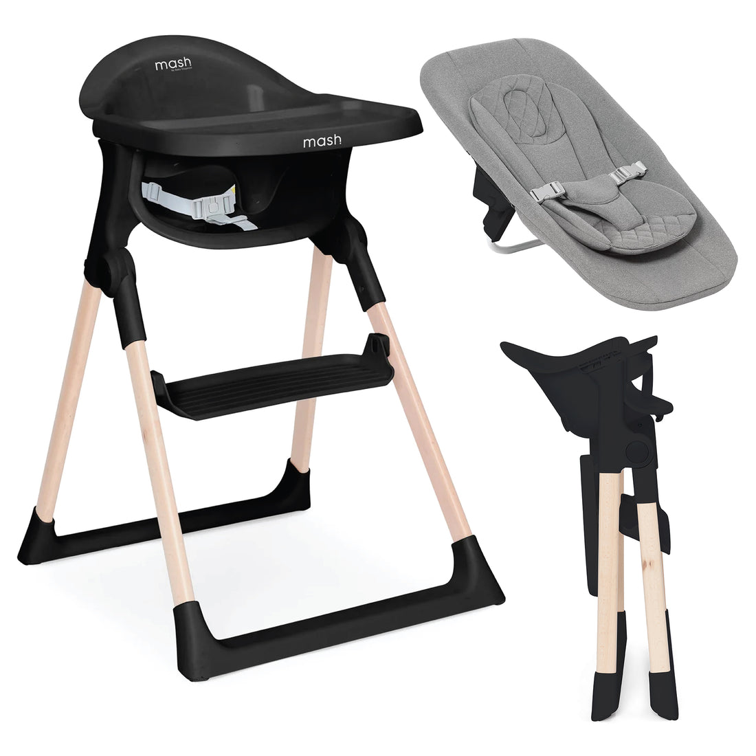 Mash High Chair &amp; Newborn Seat - Black