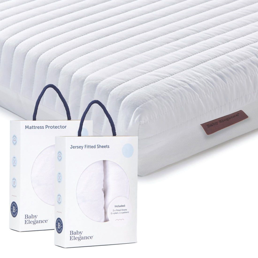 Cot Bed Mattress (Micro Pocket Spring), Sheets &amp; Mattress Protector Bundle