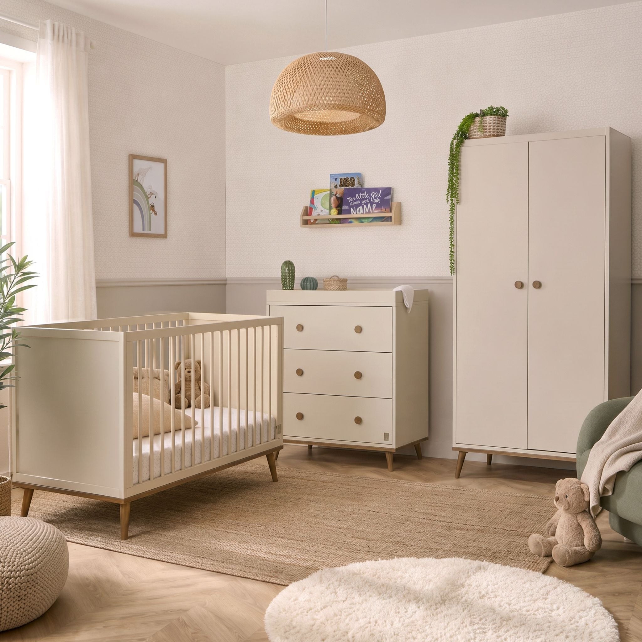 Ollie Cot, Chest of Drawers &amp; Wardrobe Bundle