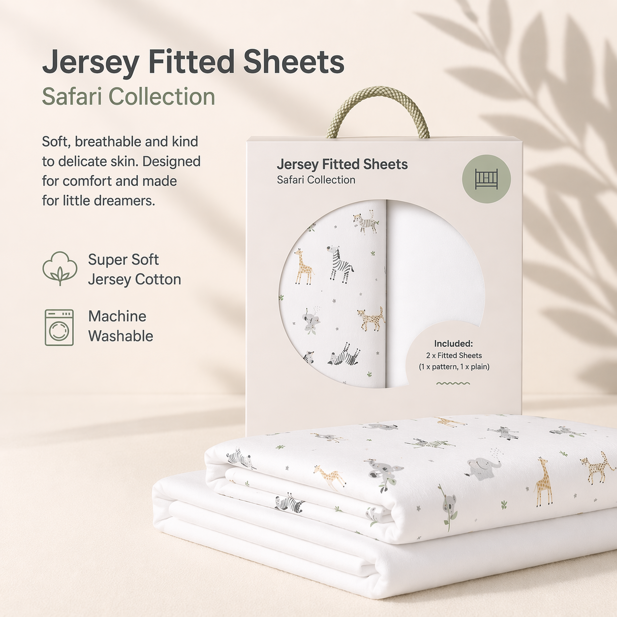 Moses Basket Sheets - 33 x 69cm - 2 Pack