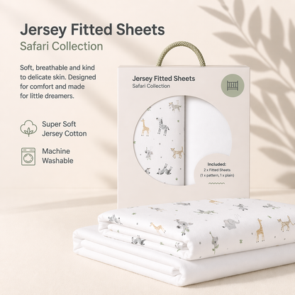 Moses Basket Sheets - 33 x 69cm - 2 Pack