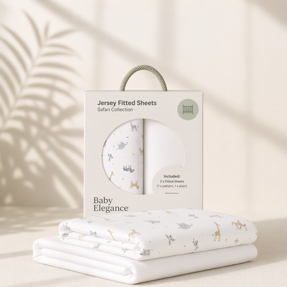 Moses Basket Sheets - 33 x 69cm - 2 Pack