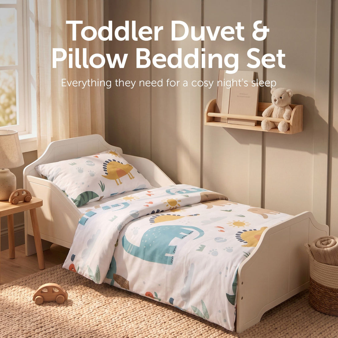 Toddler Duvet and Pillow Bedding Set - Dinosaurs