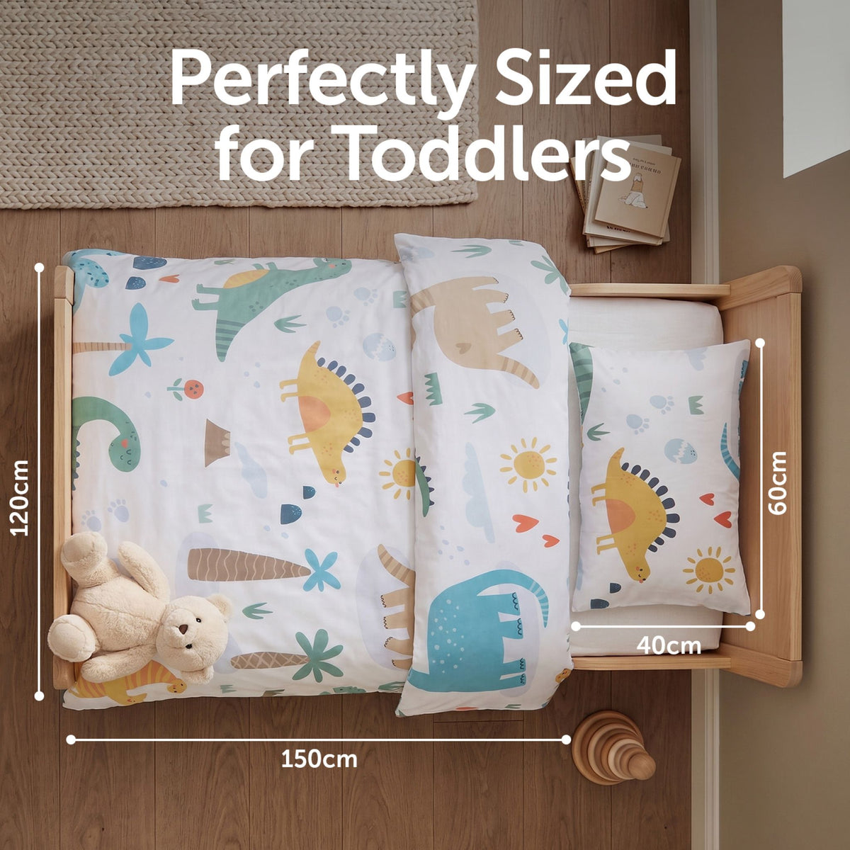 Toddler Duvet and Pillow Bedding Set - Dinosaurs