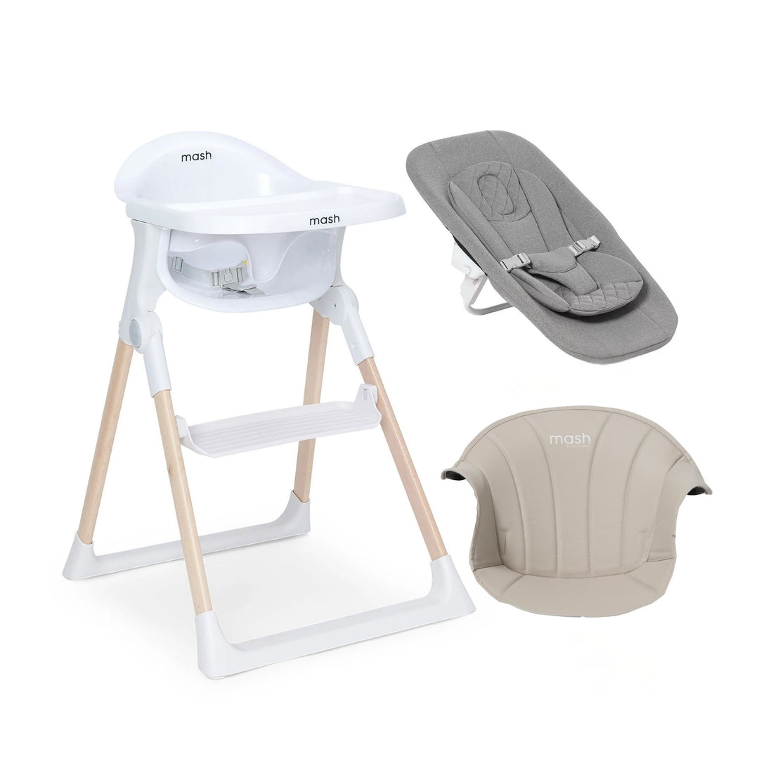 Mash High Chair Bundle - White