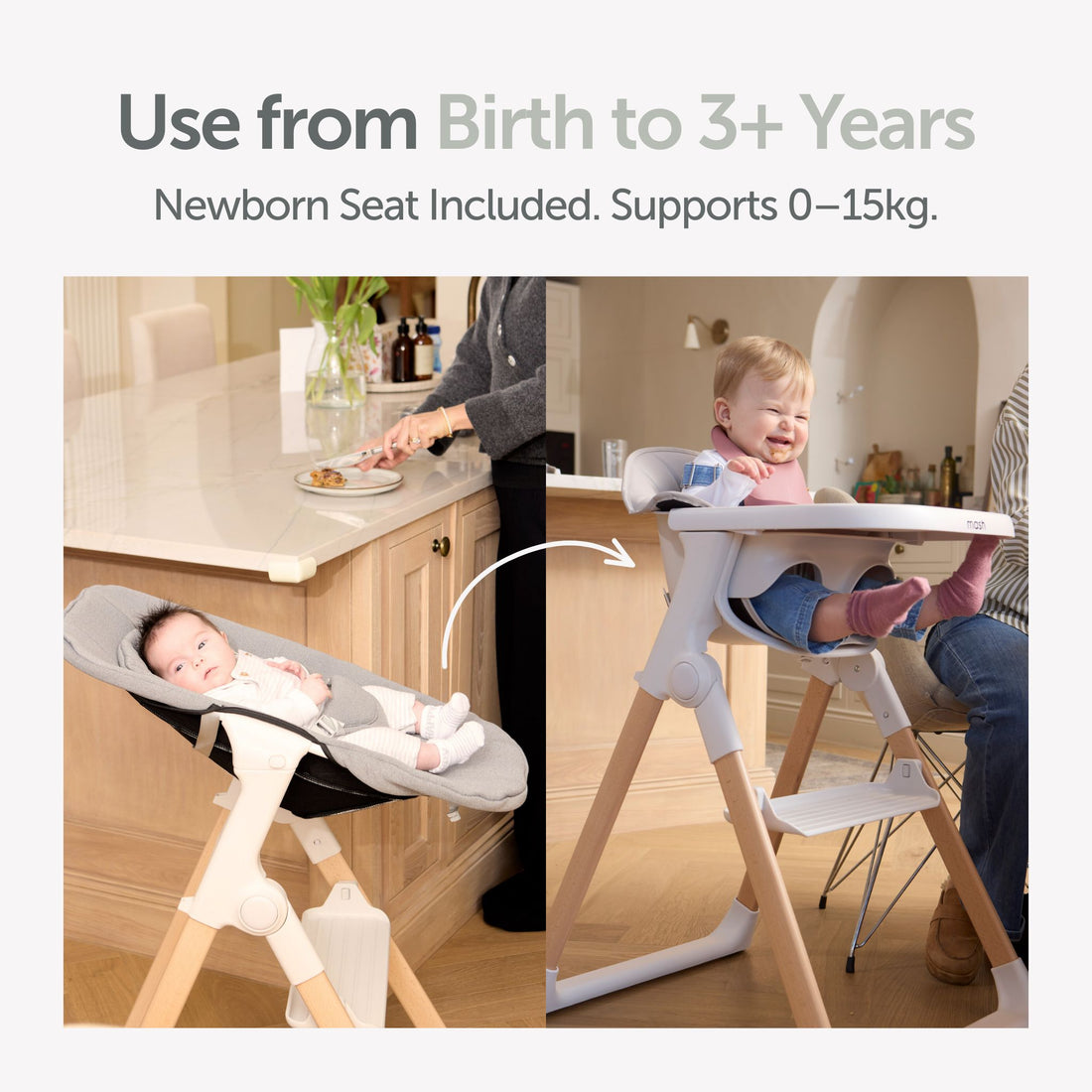 Mash High Chair Bundle - White